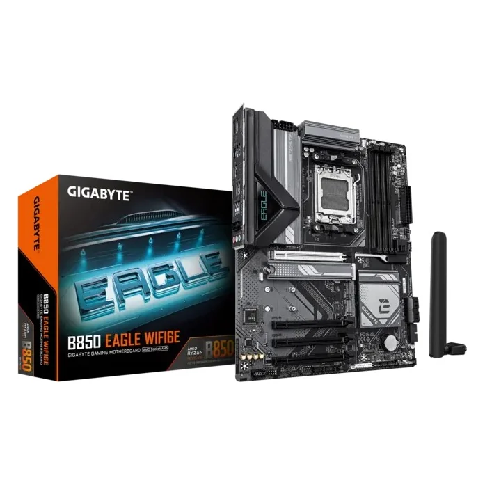 Материнская плата Gigabyte B850 Eagle WIFI6E, 4xDDR5, 15xUSB, ATX, 2xM.2, 4PCIe16x, DP HDMI WiFi, сокет AM5