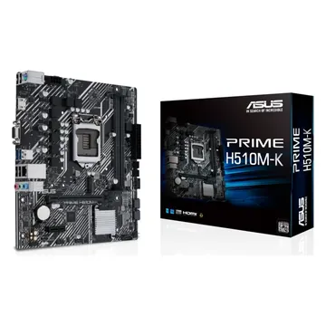 Материнская плата Asus H510M-K, 2xDDR4, 10xUSB, M.2, 4xSATAIII, mATX, PCIe16x, 1xPCIe, VGA, HDMI, сокет LGA1200