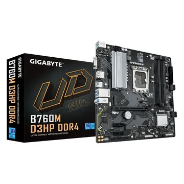 Материнская плата Gigabyte B760M D3HP, 4xDDR5, 5xUSB, 4xSATAIII, mATX, M.2, 3PCIe16x, VGA, HDMI, DP, сокет LGA1700