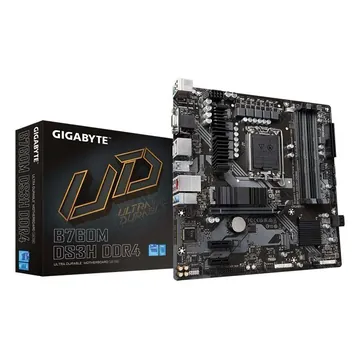 Материнская плата Gigabyte B760M DS3H DDR4, 4xDDR4, 12xUSB, 4xSATAIII, mATX, M.2, PCIe16x, 2PCIe1x, VGA HDMI, DP, сокет LGA1700