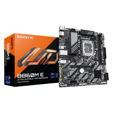 Материнская плата Gigabyte B860M E, 2xDDR5, 12xUSB, mATX, 2xM.2, 4xSATA, PCIe16x, PCIe1x, HDMI, DP, сокет LGA1851