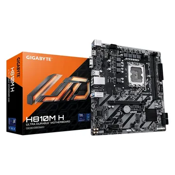 Материнская плата Gigabyte H810M H, 2xDDR5, 9xUSB, mATX, 1xM.2, 4xSATA, 1PCIe16x, 1PCIe1x, HDMI, VGA, сокет LGA1851