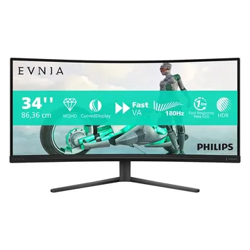 Монитор Philips 34" 34M2C3500L Curved VA 3440x1440 WQHD 180HZ 4000:1 300cd/m2 1ms 2xHDMI DP