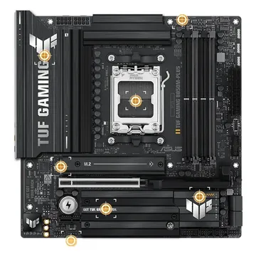 Материнская плата Asus TUF Gaming B850M-PLUS, 4xDDR5, 12xUSB, mATX, 3xM.2, 2PCIe16x, PCIe1x DP HDMI, сокет AM5