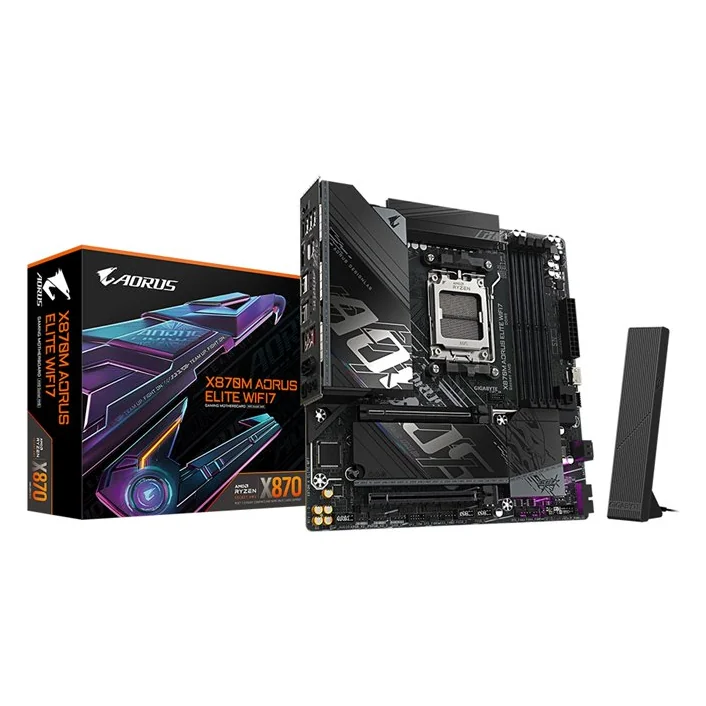 Материнская плата Gigabyte X870M A Elite WF7, 4xDDR5, 11xUSB, USB 3.2 ATX, M.2, PCIe, 2PCIe16x HDMI WiFi, сокет AM5