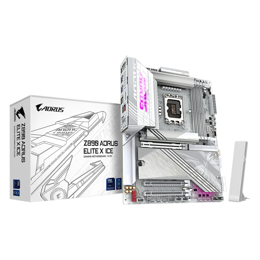 Материнская плата Gigabyte Z890 A Elite X ICE, 4xDDR5, 16xUSB, ATX, 5xM.2, 3PCIe16x, Thunderbolt, сокет LGA1851