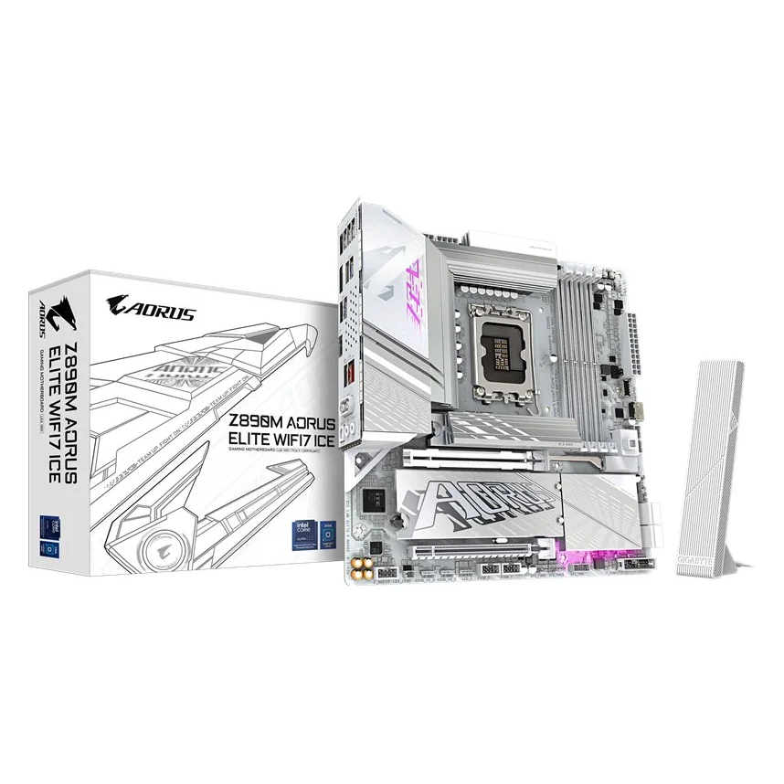 Материнская плата Gigabyte Z890M A Elite WF7 ICE, 4xDDR5, 15USB, mATX, 3M.2, 4SATA, 2PCIe16x, HDMI, DP, Type-C, WiFi, сокет LGA1851