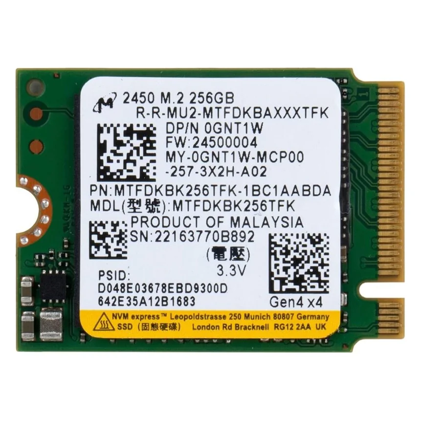 SSD-накопитель M 2450 256GB M.2 NVME PCIE 2230