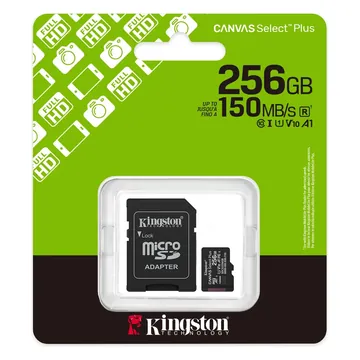 Карта памяти microSD 256GB HC10 Kingston Canvas Select Plus G3 150R A1